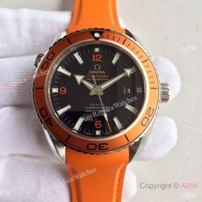 Swiss Replica Omega Seamaster Planet Ocean Orange 44mm 8500 Watch Orange Rubber Strap